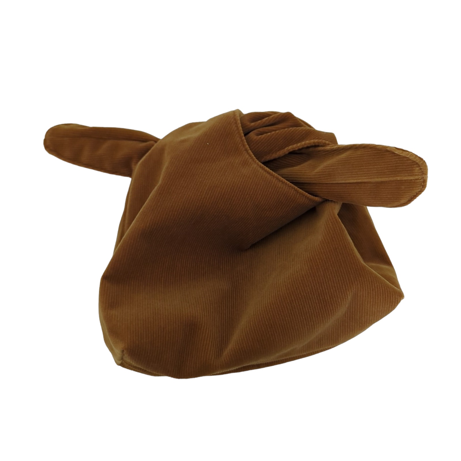Merit Corduroy Makeup Bag Womens Brown Tan Cosmetic Case Pouch Tie Closure Euc